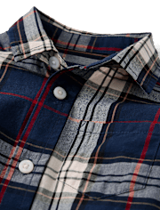Baby And Toddler Boys Plaid Poplin Button Up Shirt