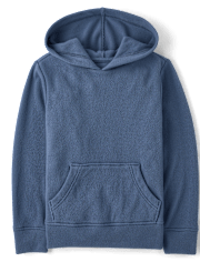 Kids Plush Winter Waffle Thermal Hoodie
