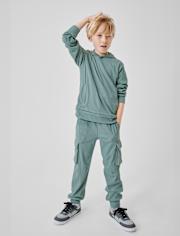 Pantalon de jogging cargo côtelé en daim pour enfant