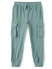 Kids Sueded Rib Cargo Jogger Pants