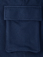 Kids Sueded Rib Cargo Jogger Pants