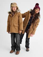 Kids Microfleece Lined Utility Parka Jacket