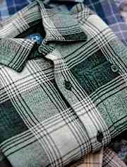 Boys Plaid Luxe Cozy Knit Button Up Shirt