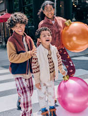 Kids Colorblock Sherpa Zip Up Jacket