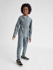 Boys Stretch Cozy Microfleece Zip Up Hoodie