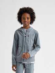 Boys Stretch Cozy Microfleece Zip Up Hoodie