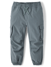 Boys Quick Dry Lined Parachute Cargo Jogger Pants