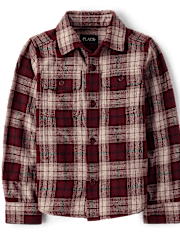 Kids Plaid Flannel Button Up Shirt