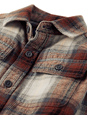 Kids Plaid Flannel Button Up Shirt