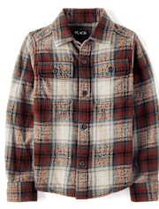 Kids Plaid Flannel Button Up Shirt