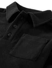 Boys Plush Rib Polo