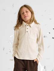 Boys Plush Rib Polo