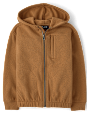 Kids Premium Fleece Utility Zip Up Hoodie