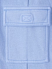 Kids Garment Dyed Premium Fleece Wide Leg Cargo Lounge Pants