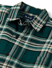 Mens Matching Family Plaid Oxford Button Up Shirt