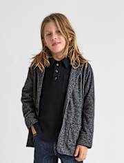 Boys Herringbone Luxe Cozy Knit Blazer