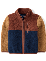 Baby And Toddler Colorblock Sherpa Zip Up Jacket