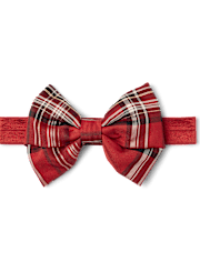 Baby And Toddler Girls Plaid Satin Bow Headwrap