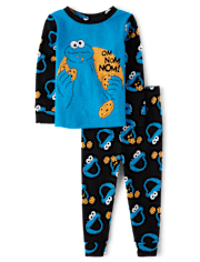 Baby And Toddler Boys Cookie Monster™ Snug Fit Cotton Pajamas