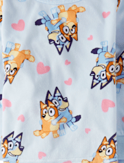Baby And Toddler Girls Bluey™ Hearts Fleece Pajamas