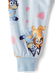 Baby And Toddler Girls Bluey™ Hearts Fleece Pajamas