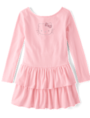 Girls Hello Kitty® Rhinestone Tiered Drop Waist Dress