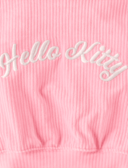 Girls Hello Kitty® Embroidered Velour Zip Up Hoodie