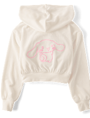 Girls Hello Kitty® Embroidered Velour Zip Up Hoodie