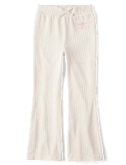 Girls Hello KittyÂ® Embroidered Velour Flare Lounge Pants