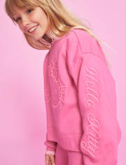 Girls Hello Kitty® Embroidered Premium Fleece Sweatshirt