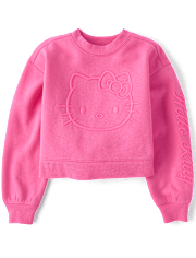 Girls Hello Kitty® Embroidered Premium Fleece Sweatshirt