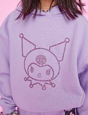 Girls Hello KittyÂ® Rhinestone Premium Fleece Oversized Hoodie