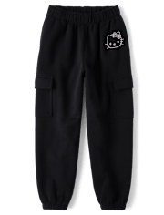 Girls Hello Kitty® Rhinestone Premium Fleece Cargo Jogger Pants