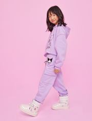 Girls Hello Kitty® Rhinestone Premium Fleece Cargo Jogger Pants