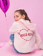 Girls Hello KittyÂ® Embellished Premium Fleece Hoodie