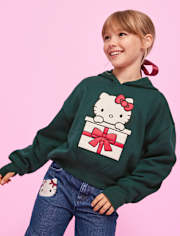 Girls Hello KittyÂ® Embellished Premium Fleece Hoodie