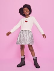 Girls Hello KittyÂ® Rhinestone Sweatshirt Dress
