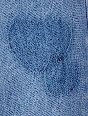 Girls Hello Kitty® Embroidered Heart Patch Barrel Jeans
