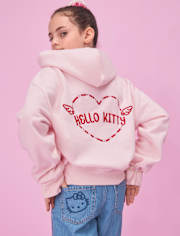 Girls Hello Kitty® Embroidered Heart Patch Barrel Jeans