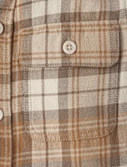 Boys Plaid Flannel Button Up Shirt