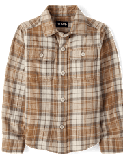 Boys Plaid Flannel Button Up Shirt
