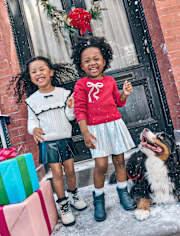 Toddler Girls Sequin Bow Sweater