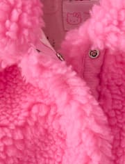Girls Hello KittyÂ® Applique Sherpa Jacket