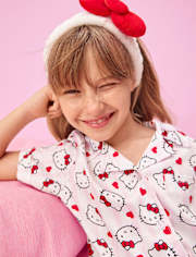 Girls Hello KittyÂ® Heart Satin Pajamas