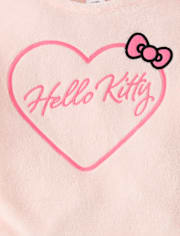 Girls Hello Kitty® Embroidered Heart Fleece Pajamas