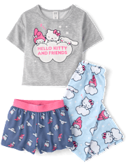 Girls Hello Kitty® And Friends 3-Piece Pajama Set