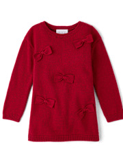 Toddler Girls Bow Sweater Dress