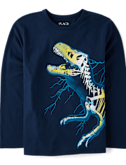 Boys Dino Skeleton Graphic Tee