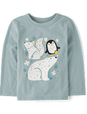 Baby And Toddler Boys Winter Animals Graphic Tee