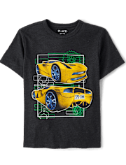 Boys Yellow Racecar Graphic Tee
